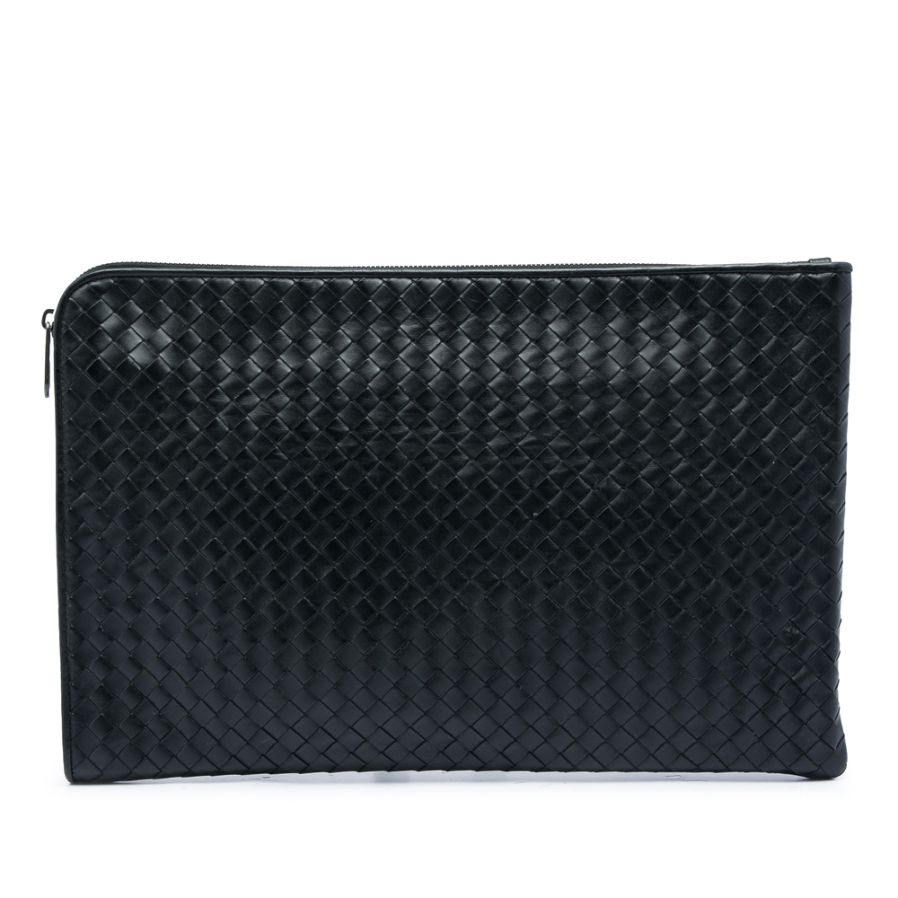 Pre-Loved Bottega Veneta Nappa Intrecciato Portfolio Flap Clutch